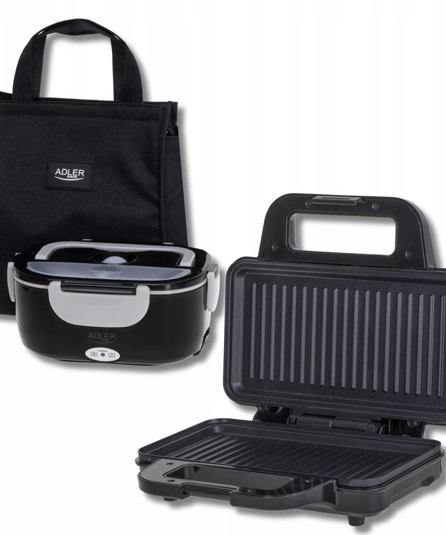 Sumuštinių keptuvė „Panini“ grilis 1400 W + elektrinė pietų dėžutė