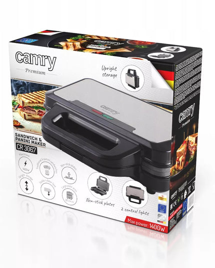 Elektrinis sumuštinių keptuvas Panini Grill, 1400W su nepridegančia danga