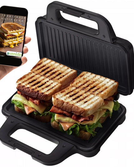 Elektrinis sumuštinių keptuvas Panini Grill, 1400W su nepridegančia danga