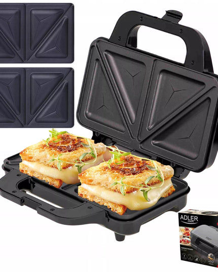XXL sumuštinių keptuvas, skrudintuvas, trikampiai, 1300W