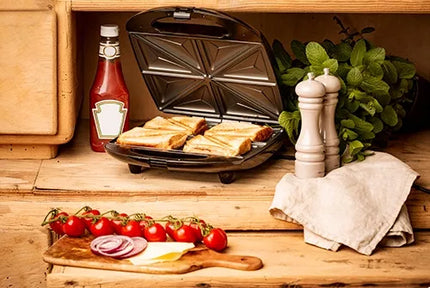 Sumuštinių skrudintuvas, sumuštinių keptuvė, trikampiai, 1500W, nepridegančia danga