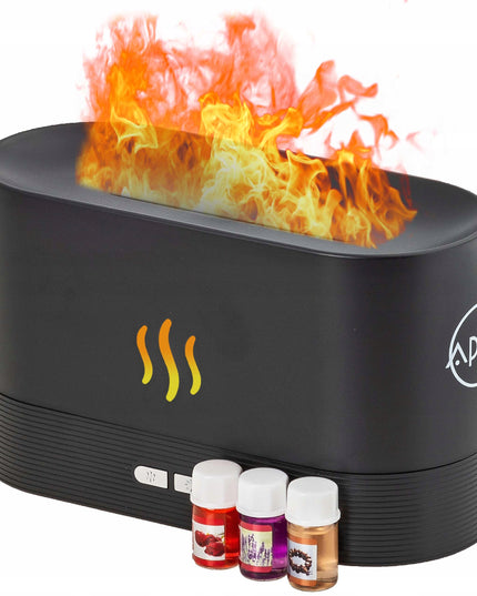 Oro drėkintuvas, difuzorius su liepsnos efektu - Juodas