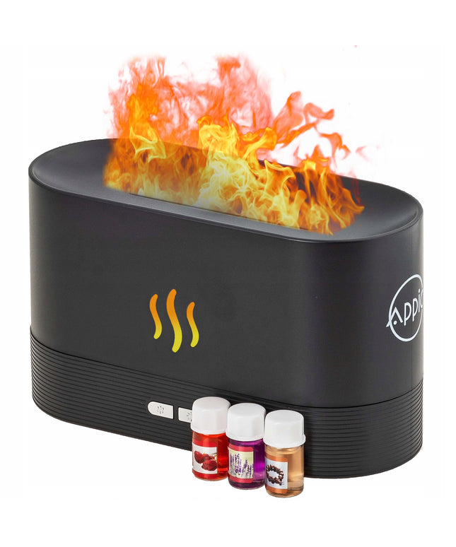 Oro drėkintuvas, difuzorius su liepsnos efektu - Juodas