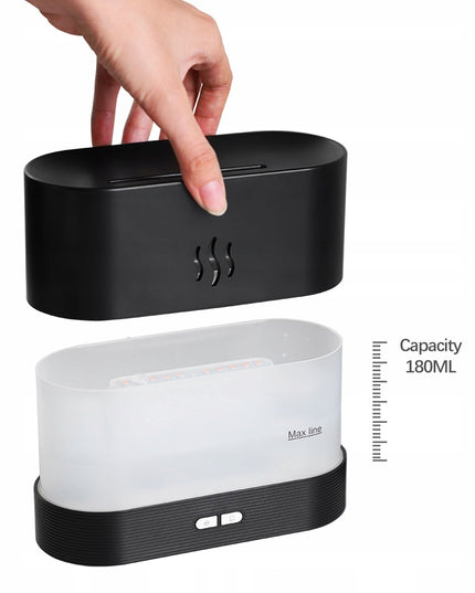 Oro drėkintuvas, difuzorius su liepsnos efektu - Juodas