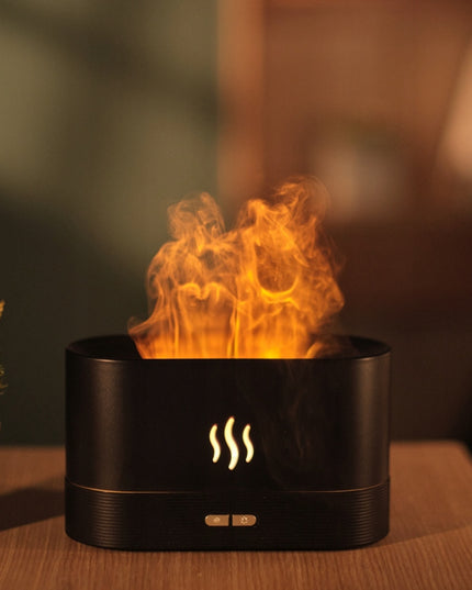 Oro drėkintuvas, difuzorius su liepsnos efektu - Juodas