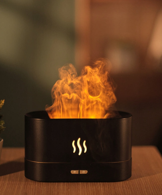 Oro drėkintuvas, difuzorius su liepsnos efektu - Juodas