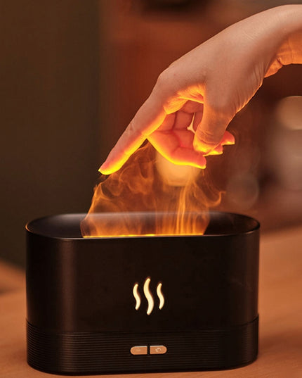 Oro drėkintuvas, difuzorius su liepsnos efektu - Juodas