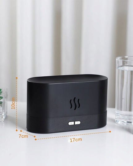 Oro drėkintuvas, difuzorius su liepsnos efektu - Juodas