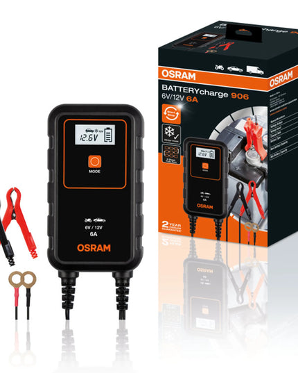 OSRAM BATTERYcharge 906 automobilinis akumuliatoriaus įkroviklis, 6 A
