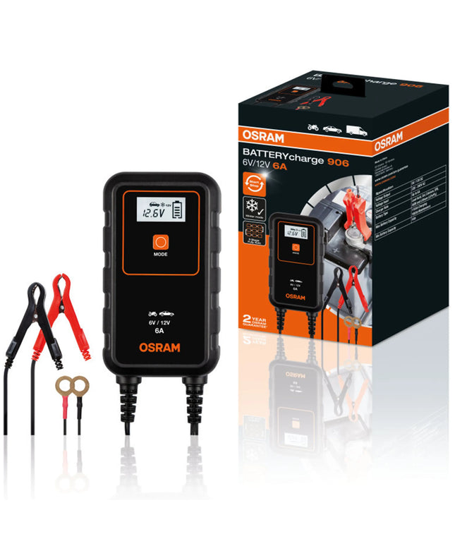 OSRAM BATTERYcharge 906 automobilinis akumuliatoriaus įkroviklis, 6 A