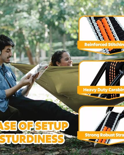 P/19 Nature Fun ultralengvas nailoninis kelioninis kempingo hamakas 275x140 cm /5