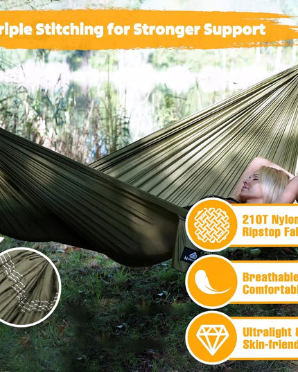 P/19 Nature Fun ultralengvas nailoninis kelioninis kempingo hamakas 275x140 cm /5