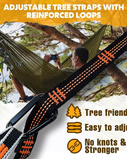 P/19 Nature Fun ultralengvas nailoninis kelioninis kempingo hamakas 275x140 cm /5