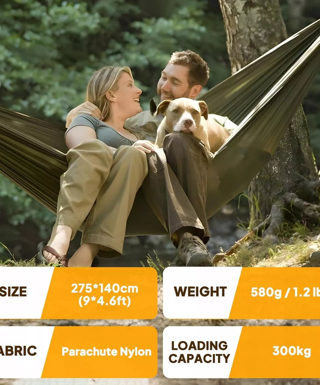 P/19 Nature Fun ultralengvas nailoninis kelioninis kempingo hamakas 275x140 cm /5