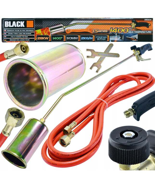 Dujinis stogdengių degiklis bitumo dangai, ilgas (39004) BLACK TOOLS