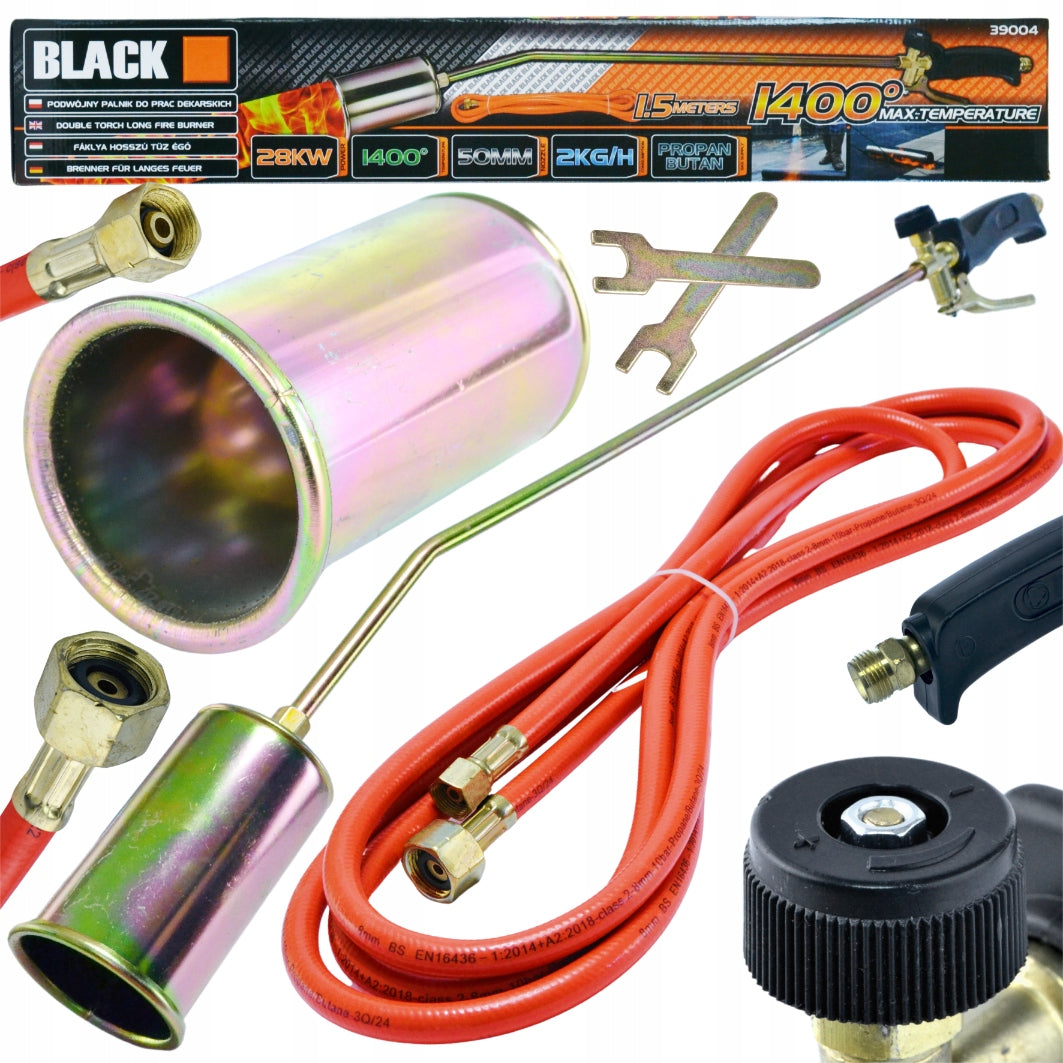 Dujinis stogdengių degiklis bitumo dangai, ilgas (39004) BLACK TOOLS