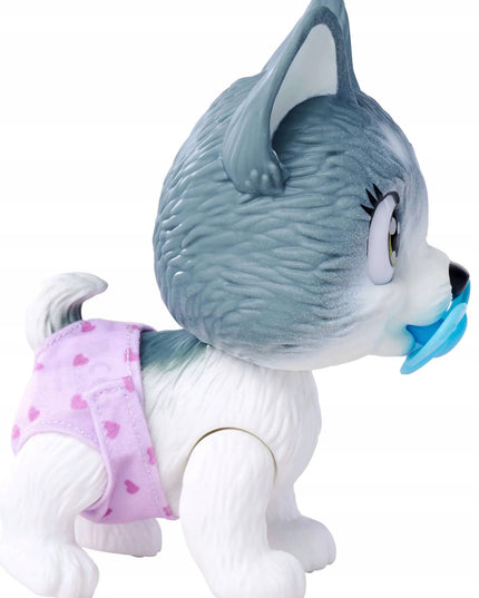 PAMPER PETZ interaktyvus haskių šuniukas iš sauskelnių gaujos, 20 cm + priedai