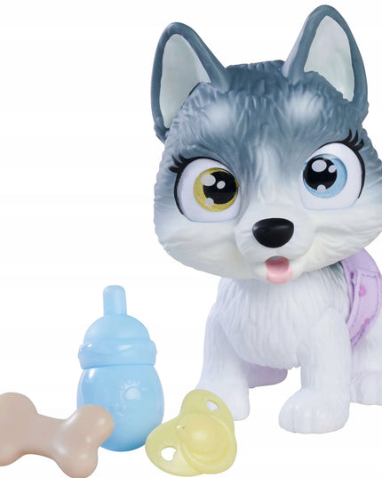 PAMPER PETZ interaktyvus haskių šuniukas iš sauskelnių gaujos, 20 cm + priedai