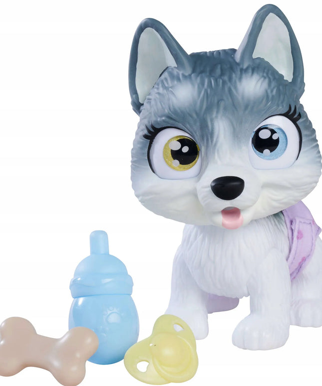 PAMPER PETZ interaktyvus haskių šuniukas iš sauskelnių gaujos, 20 cm + priedai