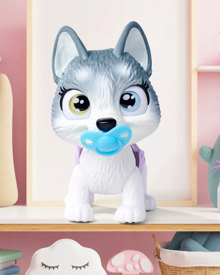 PAMPER PETZ interaktyvus haskių šuniukas iš sauskelnių gaujos, 20 cm + priedai