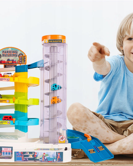 Daugiaaukštis garažas su liftu 6 automobiliukams berniukui