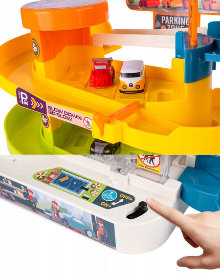 Daugiaaukštis garažas su liftu 6 automobiliukams berniukui