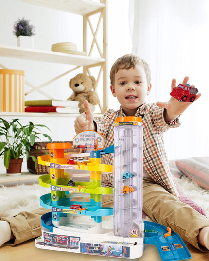 Daugiaaukštis garažas su liftu 6 automobiliukams berniukui