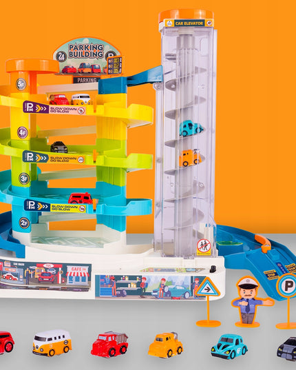 Daugiaaukštis garažas su liftu 6 automobiliukams berniukui