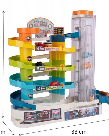 Daugiaaukštis garažas su liftu 6 automobiliukams berniukui