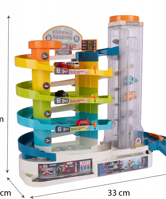 Daugiaaukštis garažas su liftu 6 automobiliukams berniukui