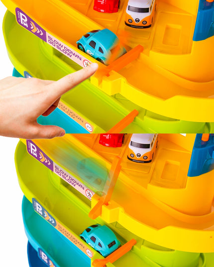 Daugiaaukštis garažas su liftu 6 automobiliukams berniukui