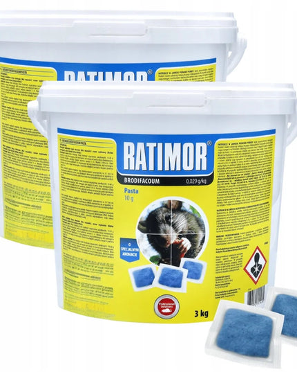 RATIMOR brodifakumo pasta – nuodai nuo pelių ir žiurkių, 3 kg
