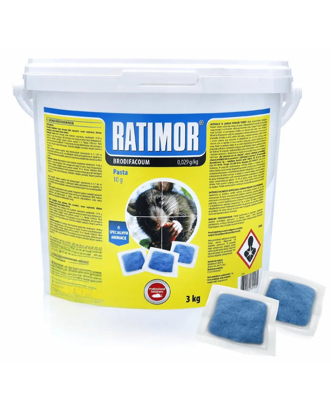RATIMOR brodifakumo pasta – nuodai nuo pelių ir žiurkių, 3 kg