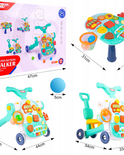 Interaktyvus 5in1 Stumdukas-Vaikštynė, Važinėjimo Žaislas, Staliukas, Paspirtukas Vaikams