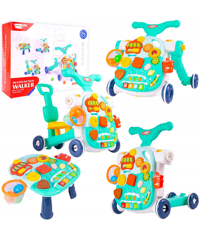 Interaktyvus 5in1 Stumdukas-Vaikštynė, Važinėjimo Žaislas, Staliukas, Paspirtukas Vaikams