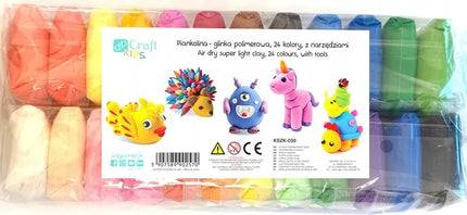 DpCraft putų masė – polimerinis modelinas, 24 spalvos su įrankiais, KSZK-030