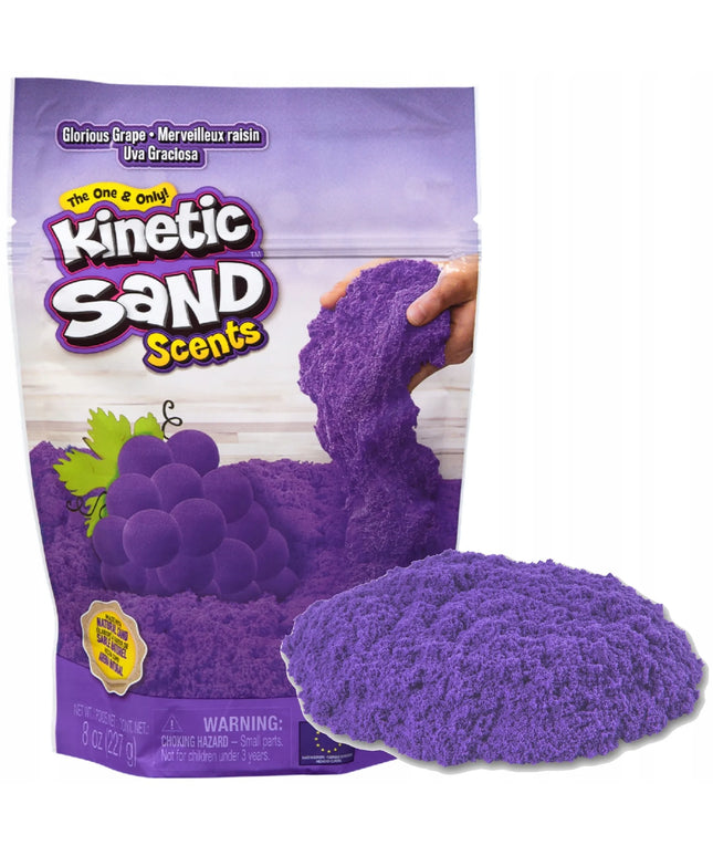 SPIN MASTER Kinetic Sand violetinis vynuogių kvapo kinetinis smėlis, 228 g