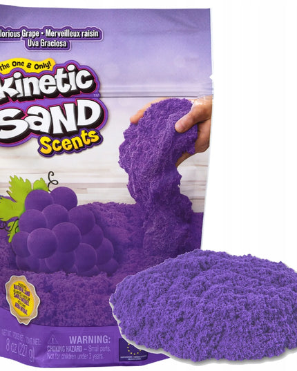 SPIN MASTER Kinetic Sand violetinis vynuogių kvapo kinetinis smėlis, 228 g