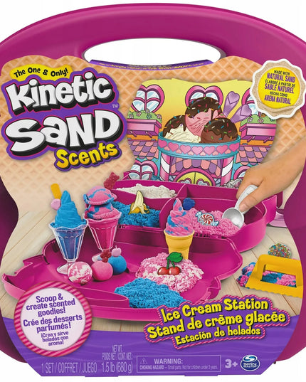 KINETINIS SMĖLIS „KINETIC SAND“ LEDŲ PARDUOTUVĖS RINKINYS LAGAMINE, 680 G