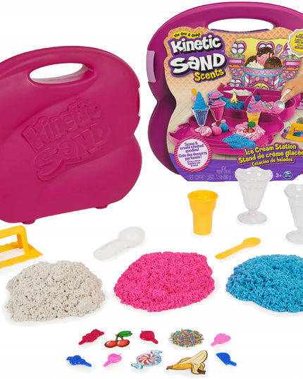 KINETINIS SMĖLIS „KINETIC SAND“ LEDŲ PARDUOTUVĖS RINKINYS LAGAMINE, 680 G