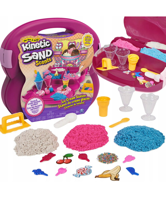 KINETINIS SMĖLIS „KINETIC SAND“ LEDŲ PARDUOTUVĖS RINKINYS LAGAMINE, 680 G