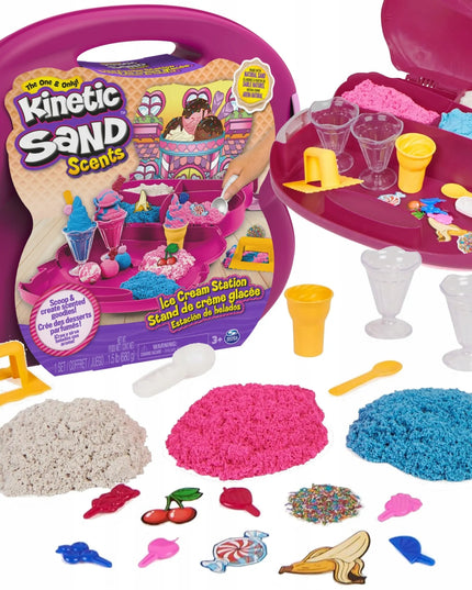 KINETINIS SMĖLIS „KINETIC SAND“ LEDŲ PARDUOTUVĖS RINKINYS LAGAMINE, 680 G