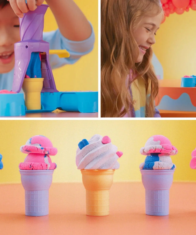 „Kinetic Sand“ kinetinio smėlio ledų kioskelis su ledų gaminimo stotele ir priedais