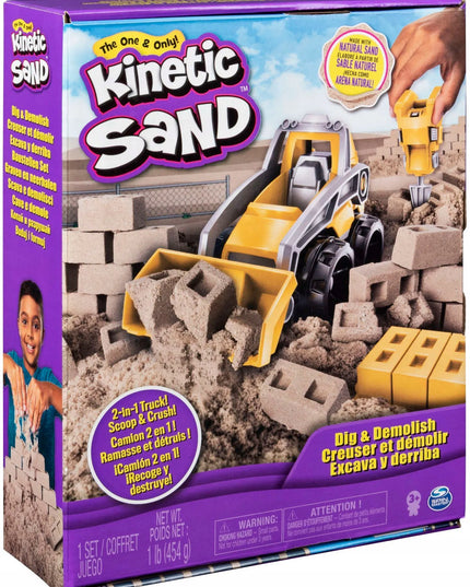 KINETINIS SMĖLIS „STATYBŲ AIKŠTELĖ SU SUNKVEŽIMIU“, KINETIC SAND, 545 G