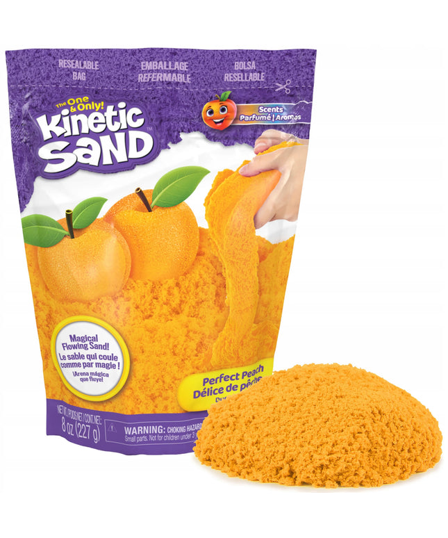 „Kinetic Sand Scents“ oranžinis kinetinis smėlis, persikų kvapo, 227 g