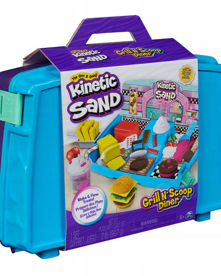 „Kinetic Sand“ kinētinio smėlio grilio restorano rinkinys lagaminėlyje su priedais, 907 g