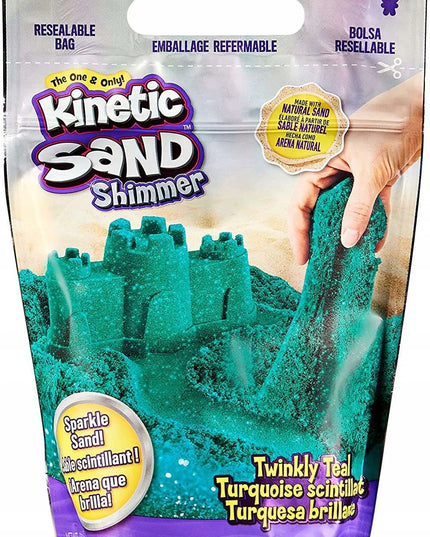 „Kinetic Sand Shimmer“ žvilgantis turkio spalvos kinetinis smėlis, 907 g