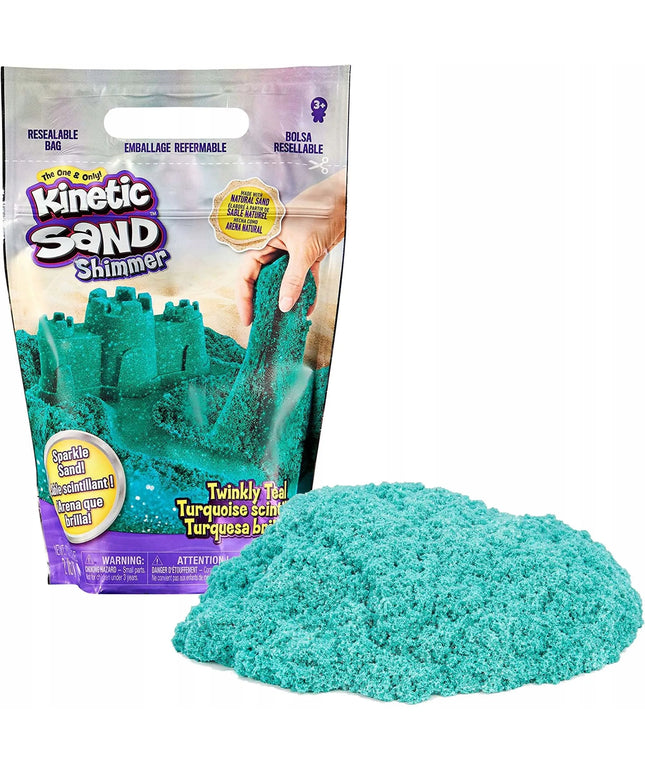 „Kinetic Sand Shimmer“ žvilgantis turkio spalvos kinetinis smėlis, 907 g