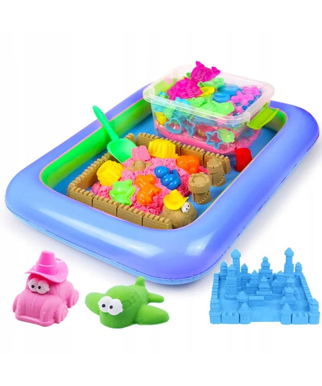 Gordon Toys kinetinio smėlio rinkinys su baseinėliu, formelėmis ir kastuvėliu