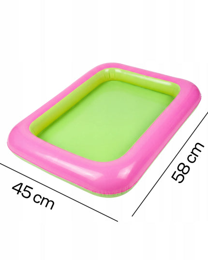 RETOO žalias kinetinis smėlis, 3 kg, formelės, baseinėlis, kastuvėlis ir dėklas